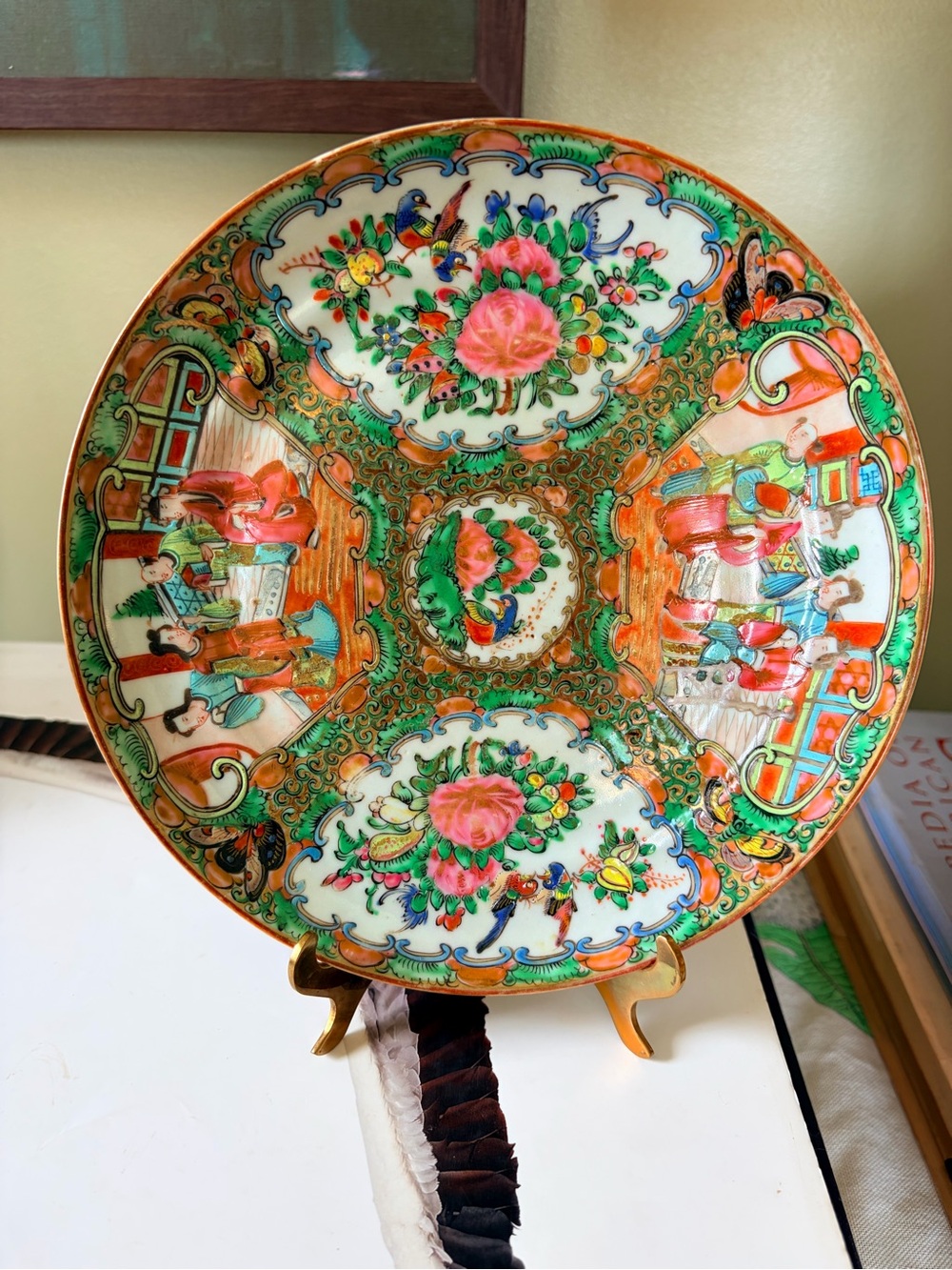 Rare Antique 8” Famille Rose Chinese plate